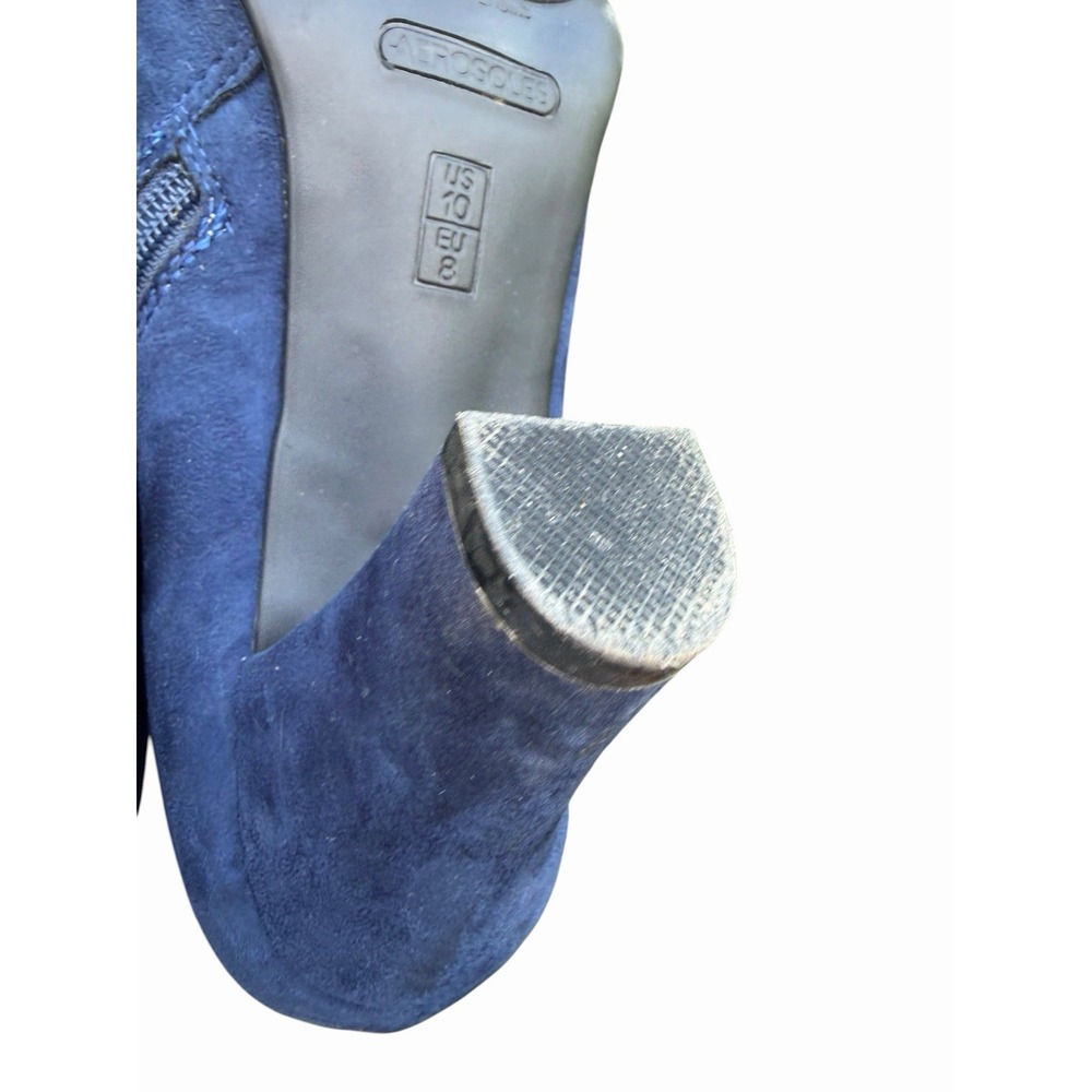 Aerosoles Heelrest Starring Role Shoes Booties Suede Leather Blue Women Size 10M - Picture 9 of 16